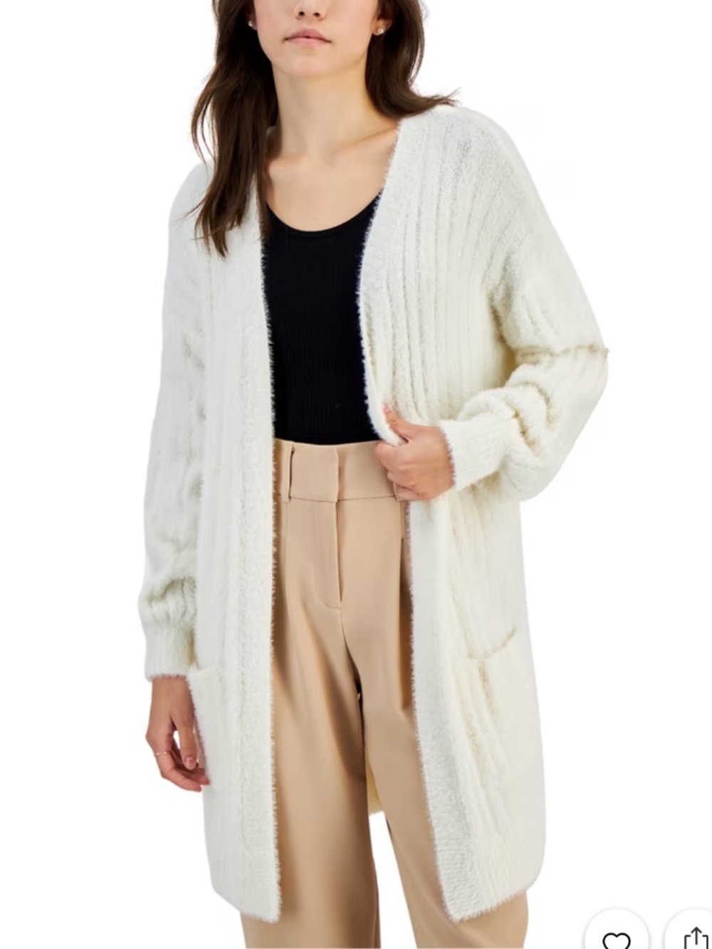 Hippie Rose Open Front Fuzzy Cardigan Sweater